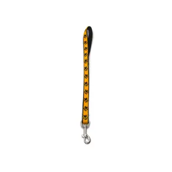 A-490 Pejcz dla psa, taśma podwójna Łapki 20mm/50cm : Kolor - Żółty
