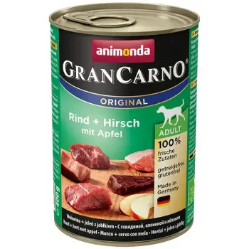 Animonda GranCarno Adult Rind Hirsch Apfel Wołowina, Jeleń + Jabłko puszka 400g