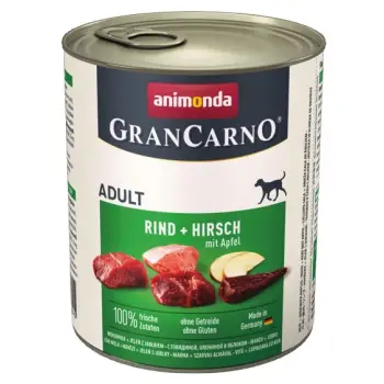 Animonda GranCarno Adult Rind Hirsch Apfel Wołowina, Jeleń + Jabłko puszka 800g