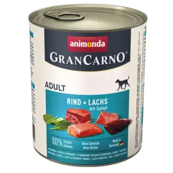 Animonda GranCarno Adult Rind Lachs Spinat Wołowina, Łosoś + Szpinak puszka 800g