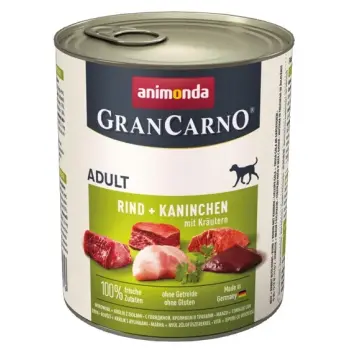 Animonda GranCarno Adult Rind Kaninchen Krautern Wołowina + Królik z Ziołami puszka 800g