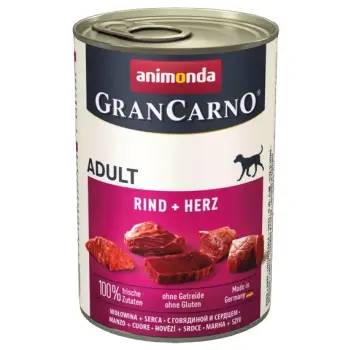 Animonda GranCarno Adult Rind Herz Wołowina + Serca puszka 400g