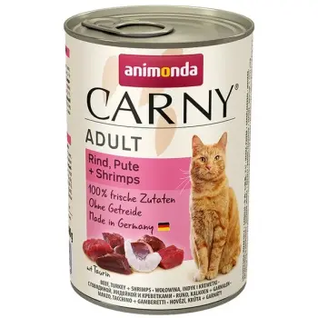 Animonda Carny Adult Wołowina, Indyk + Krewetki puszka 400g