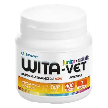 Wita-Vet Junior + Adult dla psów do 25kg 1g 400tabl