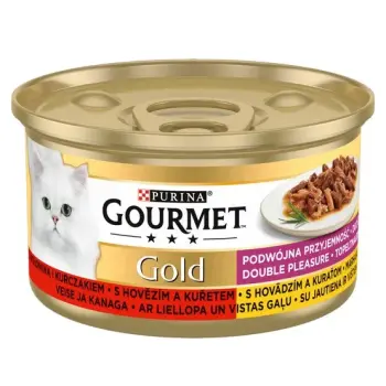 Gourmet Gold Wołowina i kurczak w sosie 85g