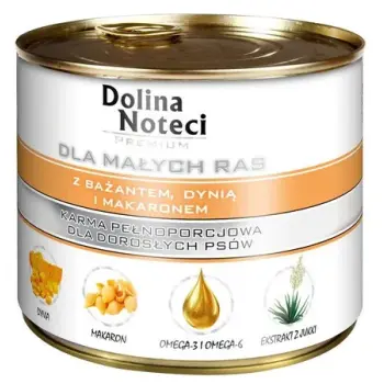 Dolina Noteci Premium Pies Mały Bażant, dynia i makaron puszka 185g