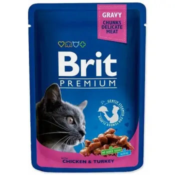 Brit Premium Cat Adult Kurczak + Indyk saszetka 100g