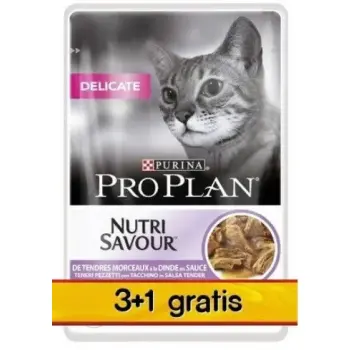 Purina Pro Plan Cat Delicate indyk saszetka 4x85g 3+1 gratis