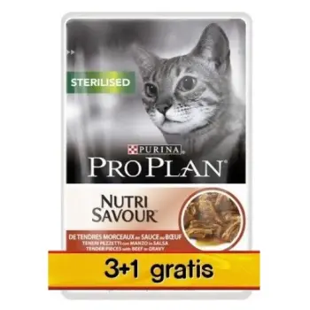 Purina Pro Plan Cat Sterilised wołowina saszetka 4x85g 3+1 gratis