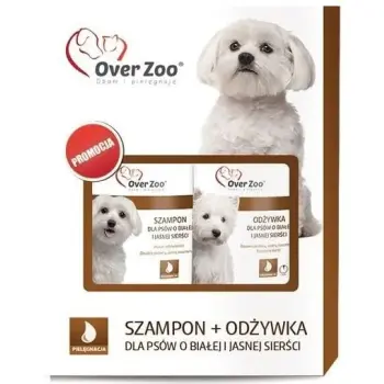 Over Zoo Dwupak Szampon + Odżywka dla białej sierści