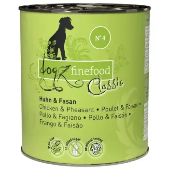 Dogz Finefood Classic N.04 Kurczak i bażant puszka 800g