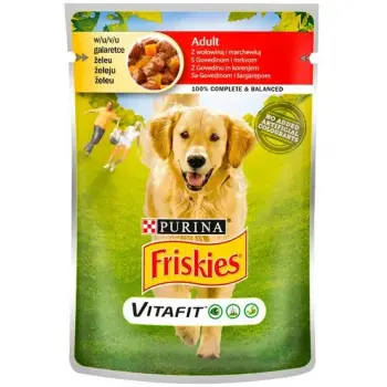 Friskies Dog Adult Wołowina i marchewka w galaretce saszetka 100g