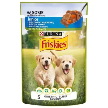 Friskies Dog Junior Kurczak i marchewka w sosie saszetka 100g