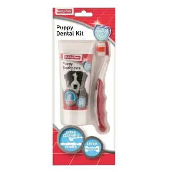 Beaphar Puppy Dental Kit - szczoteczka i pasta do zębów 50g