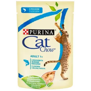 Purina Cat Chow Łosoś i zielona fasolka saszetka 85g