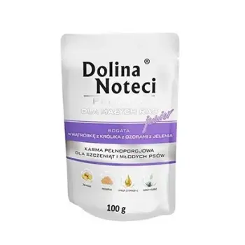 Dolina Noteci Premium Pies Junior Wątróbka z królika i ozory z jelenia saszetka 100g