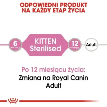 Royal Canin Kitten Sterilised karma mokra w galaretce dla kociąt od 4 do 12 miesiąca życia, sterylizowanych saszetka 85g