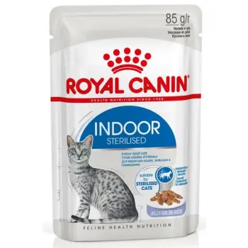 Royal Canin Indoor Sterilised Jelly karma mokra dla kotów dorosłych sterylizowanych, przebywających w domu saszetka 85g