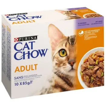 Purina Cat Chow Jagnięcina i zielona fasolka saszetki 10x85g