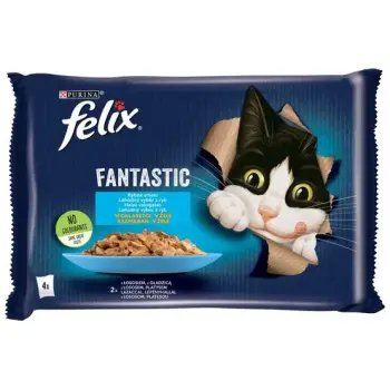 Felix Fantastic Rybne Smaki łosoś/gładzica w galaretce saszetki 4x85g