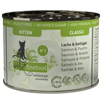 Catz Finefood Classic Kitten N.05 Łosoś i drób puszka 200g