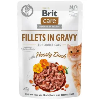 Brit Care Cat Fillets In Gravy Hearty Duck saszetka 85g