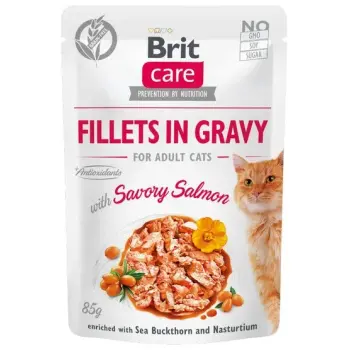 Brit Care Cat Fillets In Gravy Savory Salmon saszetka 85g