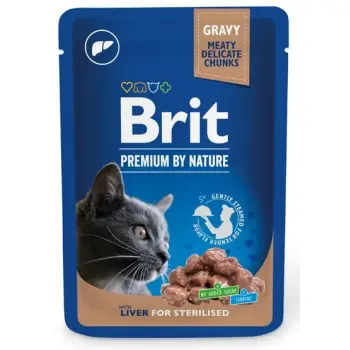 Brit Premium By Nature Cat Sterilised Liver sos saszetka 100g