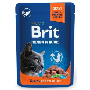 Brit Premium By Nature Cat Sterilised Salmon sos saszetka 100g