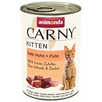 Animonda Carny Kitten Cielęcina + Kurczak + Indyk puszka 400g