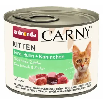 Animonda Carny Kitten Wołowina, Kurczak + Królik puszka 200g