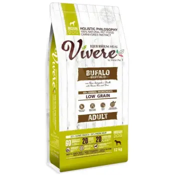 Vivere Dog Low Grain Medium Adult Buffalo 12kg