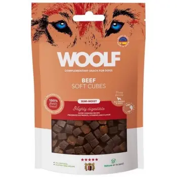 Woolf Soft Cubes Monoprotein Beef 100g