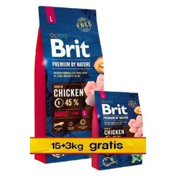 Brit Premium By Nature Adult L Large 18kg (15+3kg gratis)