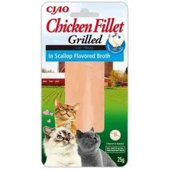 Inaba Ciao Cat Filet z kurczaka w bulionie z przegrzebków 25g