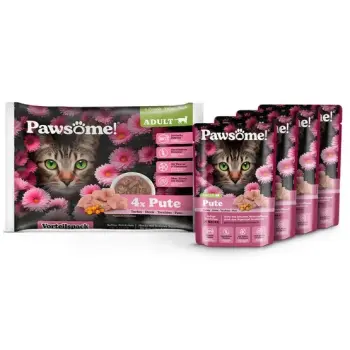 Pawsome Adult Pute - indyk saszetki 4x85g