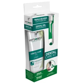 Vet's Best Dental żel + szczoteczka zestaw Adult