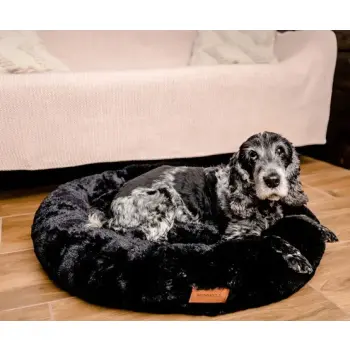 MIMIKO Pets Legowisko Shaggy okrągłe XL 75cm czarne