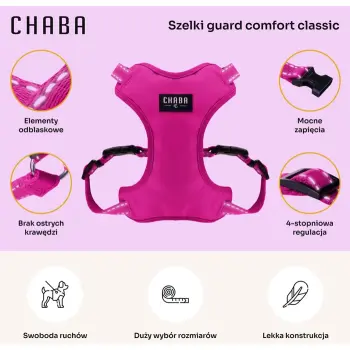 CHABA Szelki Guard Comfort Classic S fuksja