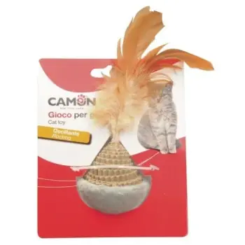 Camon Cat Toy Półkul z piórkami 12cm