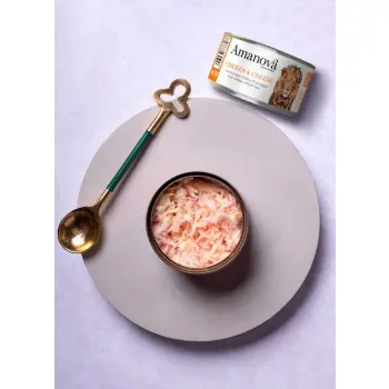 Amanova Cat Chicken & Cheese - kurczak i ser w bulionie puszka 70g [02]