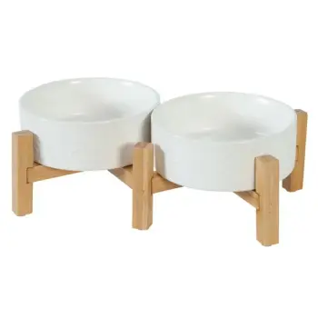 Zolux Miska ceramiczna dla psa i kota Keramo Duo 2x300ml biała