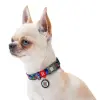 Collar WauDog Nylon Obroża nylonowa z QR-paszportem, plastikowy fastex, wzór FIGA, M 20mm/28-40cm