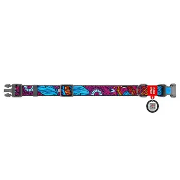 Collar WauDog Nylon Obroża nylonowa z QR-paszportem, plastikowy fastex, wzór LATO, 25mm/33-49cm