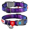 Collar WauDog Nylon Obroża nylonowa z QR-paszportem, plastikowy fastex, wzór NASA21, 15mm/25-35cm