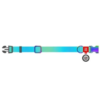 Collar WauDog Recycled Obroża nylonowa z QR-paszportem, gradient M 20mm x 28-40cm niebieski