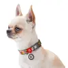 Collar WauDog Nylon Obroża nylonowa z QR-paszportem, plastikowy fastex, wzór AWOKADO NA RÓŻU, S 15mm/25-35cm