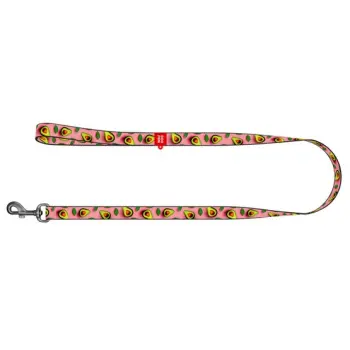 Collar WauDog Nylon Smycz nylonowa M 20mm/200cm, wzór AWOKADO NA RÓŻU