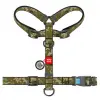 Collar WauDog Nylon Szelki nylonowe anatomiczne w kształcie litery H, z QR-paszportem, plastikowy fastex, wzór MILITARY, rozmiar M 20mm
