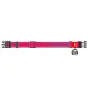Collar WauDog Nylon Mono Obroża nylonowa odblaskowa z QR-paszportem, plastikowy fastex, S 15mm/25-35cm różowa